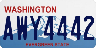WA license plate AWY4442