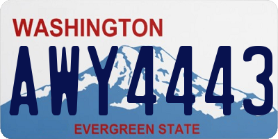 WA license plate AWY4443