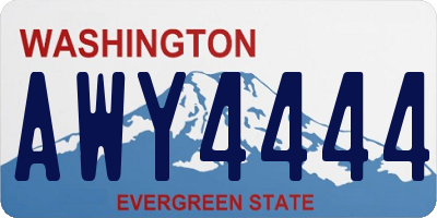 WA license plate AWY4444