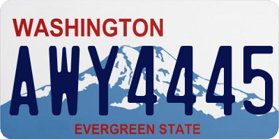 WA license plate AWY4445