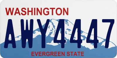 WA license plate AWY4447