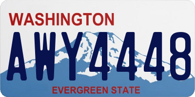 WA license plate AWY4448