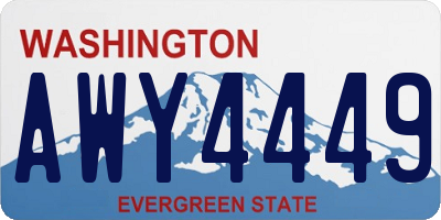 WA license plate AWY4449