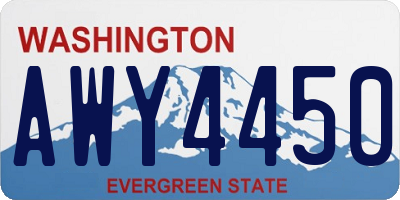 WA license plate AWY4450
