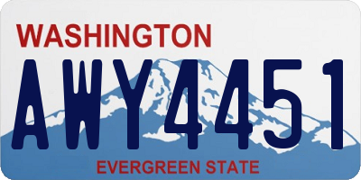 WA license plate AWY4451
