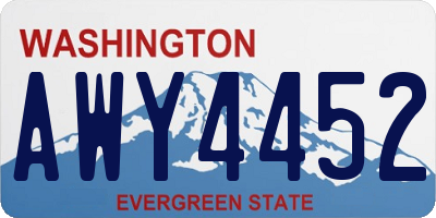 WA license plate AWY4452