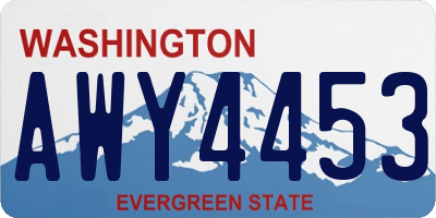 WA license plate AWY4453