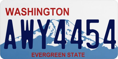WA license plate AWY4454