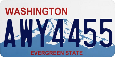WA license plate AWY4455