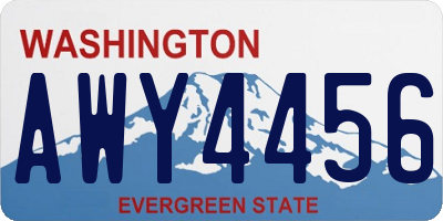 WA license plate AWY4456