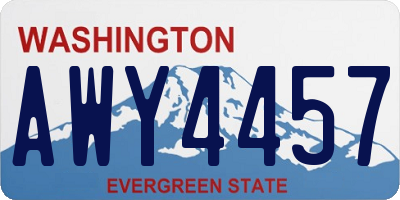 WA license plate AWY4457