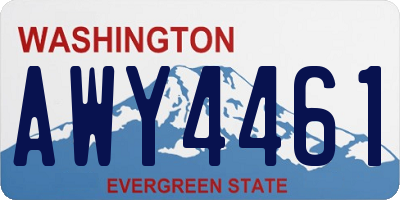 WA license plate AWY4461