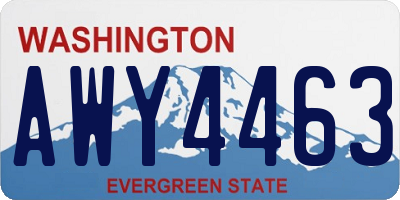 WA license plate AWY4463