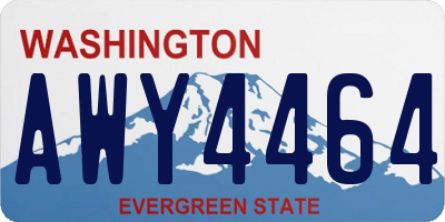 WA license plate AWY4464