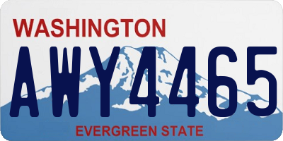 WA license plate AWY4465