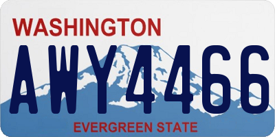 WA license plate AWY4466