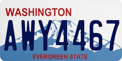 WA license plate AWY4467