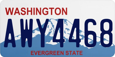 WA license plate AWY4468