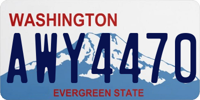 WA license plate AWY4470