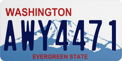 WA license plate AWY4471