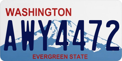 WA license plate AWY4472