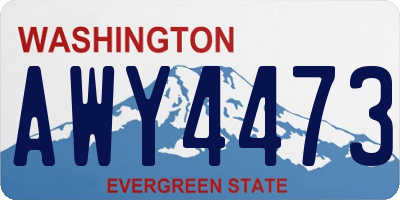 WA license plate AWY4473
