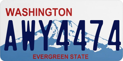 WA license plate AWY4474