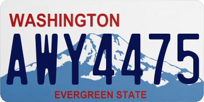 WA license plate AWY4475