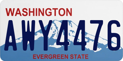 WA license plate AWY4476
