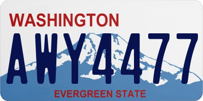 WA license plate AWY4477