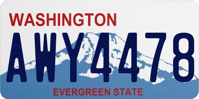 WA license plate AWY4478