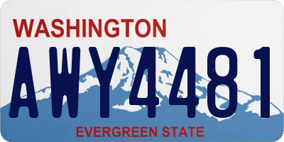 WA license plate AWY4481