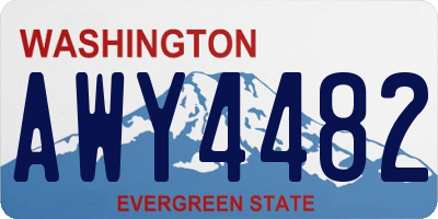 WA license plate AWY4482