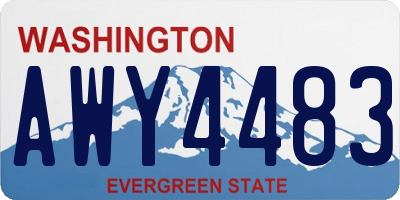 WA license plate AWY4483