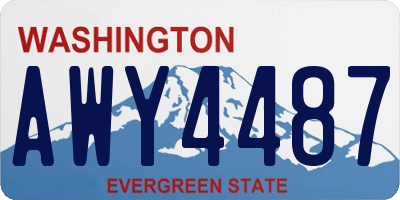 WA license plate AWY4487