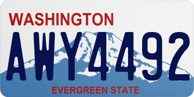 WA license plate AWY4492