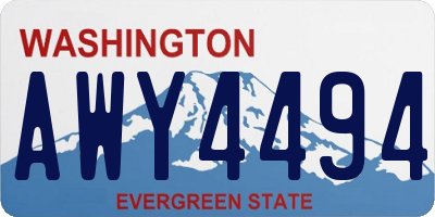 WA license plate AWY4494