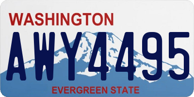 WA license plate AWY4495