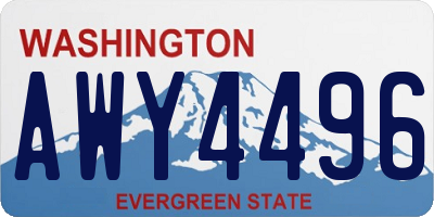 WA license plate AWY4496