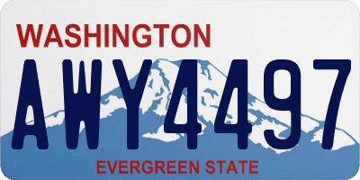 WA license plate AWY4497