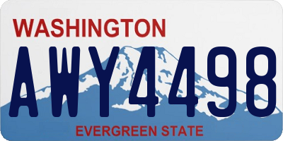 WA license plate AWY4498