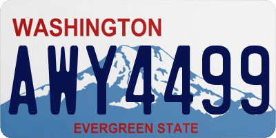 WA license plate AWY4499