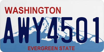 WA license plate AWY4501