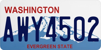 WA license plate AWY4502