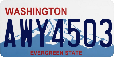 WA license plate AWY4503