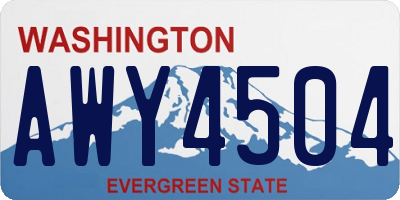 WA license plate AWY4504