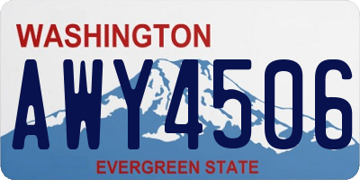 WA license plate AWY4506