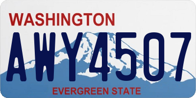 WA license plate AWY4507