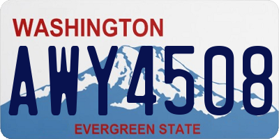 WA license plate AWY4508