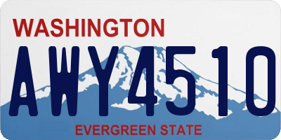WA license plate AWY4510